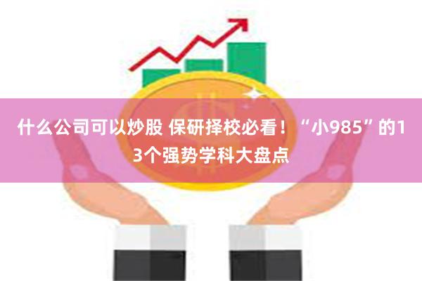 什么公司可以炒股 保研择校必看！“小985”的13个强势学科大盘点