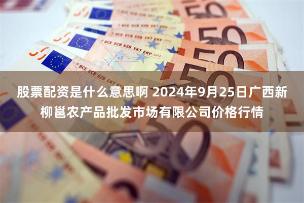 股票配资是什么意思啊 2024年9月25日广西新柳邕农产品批